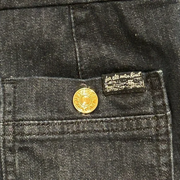 7 For All Mankind Dark Denim Romper with Gold Buttons - Picture 8 of 10